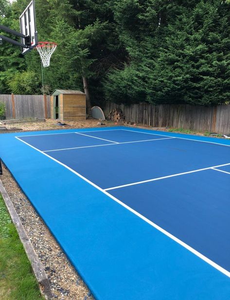 How Much Does It Cost To Build A Pickleball Court? Pickleball Court Backyard, Backyard Pickleball Court, Pickleball Tips, Backyard Court, Loft Renovation, Basketball Court Backyard, Backyard Basketball, Pickleball Courts, Sports Court