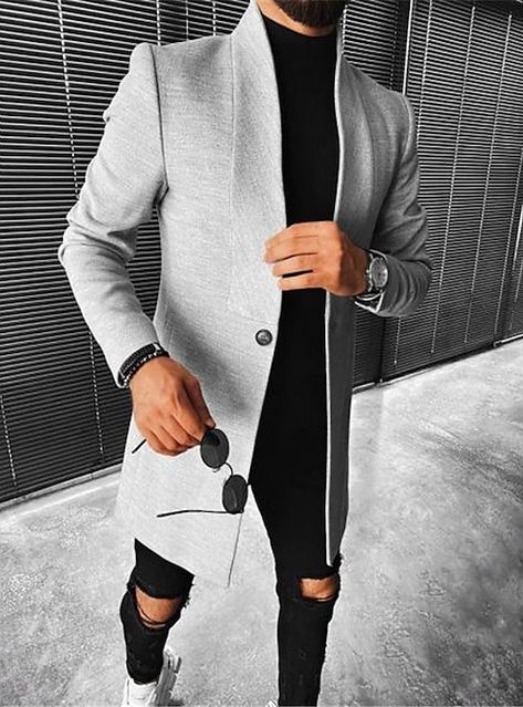 Mens Office Wear, Male Tops, Printed Hoodie Men, Mode Mantel, Men Coats, Hoodies Men Style, Fashion Stand, Mens Jackets Casual, Collar Coat