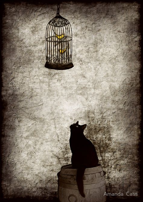 "Temptation" by Amanda Cass Temptation Illustration, Doom Kitty, Tom Bagshaw, Youtube Images, Kitty Art, Black Cat Art, Art Website, Cats Meow, Black Cats