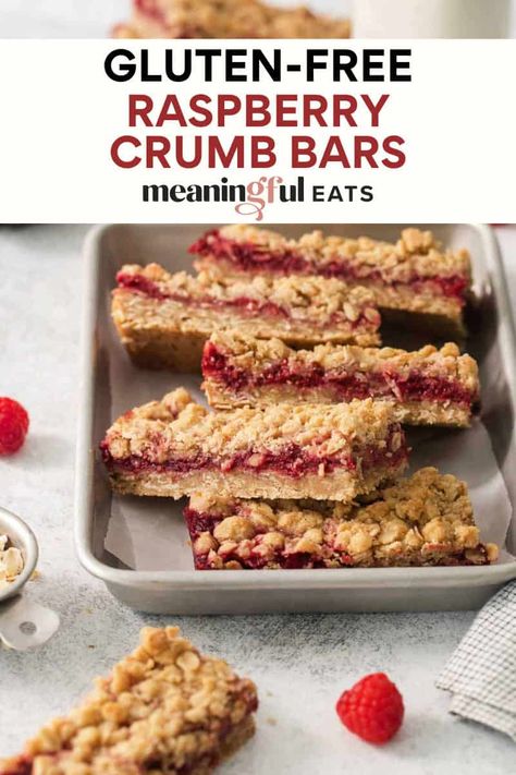 Gluten-Free Raspberry Bars Raspberry Crumb Bars, Gluten Free Pumpkin Bars, Raspberry Crumble Bars, Gluten Free Lemon Bars, Raspberry Oatmeal, Gluten Free Desserts Healthy, Raspberry Crumble, Best Gluten Free Desserts, Gluten Free Bars