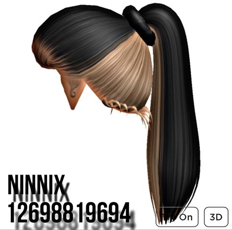 Ponytail Hair Codes, Hair Codes Bloxburg, Codes Bloxburg, Brookhaven Codes, Roblox Hair, Long Ponytail, Hair Codes, Code Roblox, Decals Codes