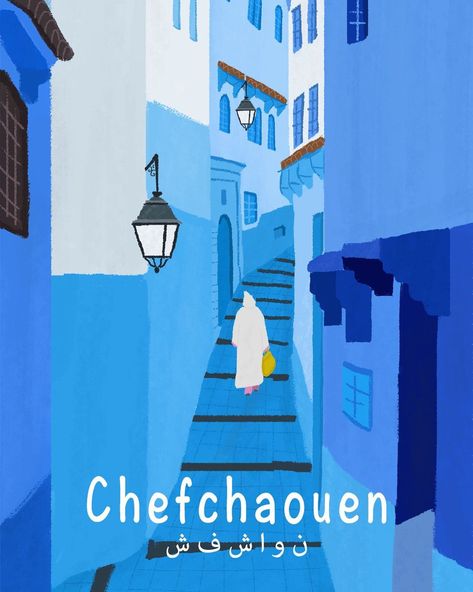 【Morocco travel | 6】today’s paint,one of my favorite city in Morocco, I think Chefchaouen is a fairy tale town.😍😍#chefchaouen… | Instagram Moroccan Art Painting, Blue City Morocco, Morocco Art, Paint Drawing, Drawing Now, Moroccan Art, Morocco Travel, Arabic Art, Futuristic Art