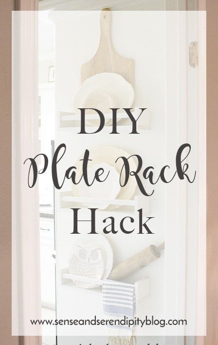 DIY Plate Rack Hack Ikea Spice Rack Hack, Diy Plate Rack, Diy Magnolia Wreath, Ikea Spice Rack, Plate Rack, Card Catalog, Plate Racks, Vintage Card, Diy Farmhouse Decor