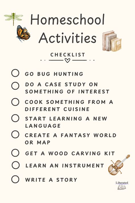 Homeschool activities checklist Homeschool Journal For Kids, Homeschool Activities 4th Grade, Homeschool Checklist, Free Homeschool Printables, Seasonal Activities, Free Checklist, Homeschool Learning, Homeschool Life, Homeschool Printables