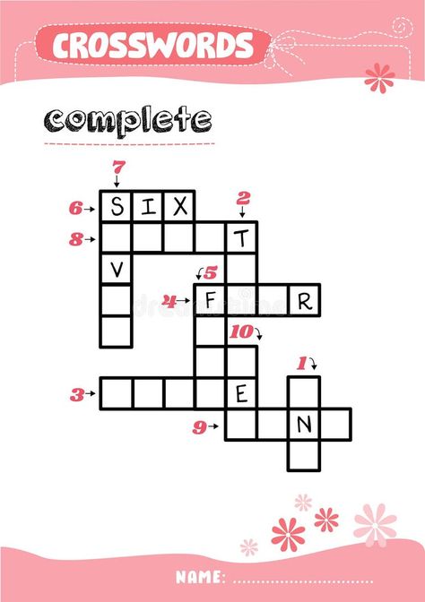 Numbers Crossword Stock Illustrations – 627 Numbers Crossword Stock Illustrations, Vectors & Clipart - Dreamstime Letters Illustration, Kids Learning Numbers, Name Of Vegetables, Easy Math Activities, Printable Crossword Puzzles, Puzzle Worksheet, Easy Math, Numbers Printable, Math Sheets