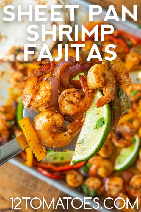 Fajita Mix, Sheet Pan Shrimp, Oven Baked Chicken Parmesan, Pan Shrimp, Shrimp Fajitas, Recipes Seafood, Eating Challenge, Salmon And Shrimp, Pantry Makeover