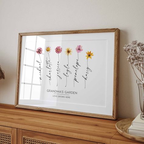 Grandma's Garden Print Cute Personalised Gift for - Etsy Homemade Gift For Grandma, Presents For Grandma, Painted Decor, Grandma's Garden, Christmas Gifts For Grandma, Grandmas Garden, Birthday Gifts For Grandma, Aesthetic Decor, Nana Gifts