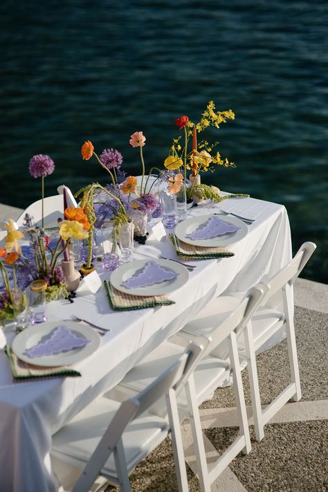 By The Sea Aesthetic, Tablescape Photography, The Sea Aesthetic, Brunch Mesa, Dinner Party Table Settings, Anti Bride, Sea Aesthetic, Tafel Decor, Birthday Dinner Party