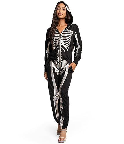 Limited-time deal: Tipsy Elves Halloween Skeleton Costume for Women - Comfy Easy Adult Onesie Jumpsuit - Front and Back Print with Zip Up Mask Mens Skeleton Costume, Halloween Skeleton Costume, Pumpkin Halloween Costume, Skeleton Halloween Costume, Halloween Onesie, Costume For Women, Tipsy Elves, Skeleton Costume, Halloween Costume Shop