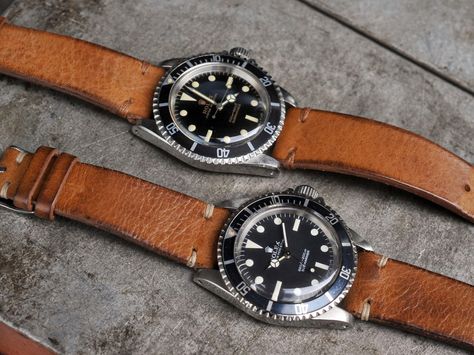 100PERCENT-Rolex Rolex Submariner Leather, Rolex 5513, Handmade Watch Strap, Timeless Watches, Rolex Men, Vintage Rolex, Man Up, Watch Straps, Mens Style