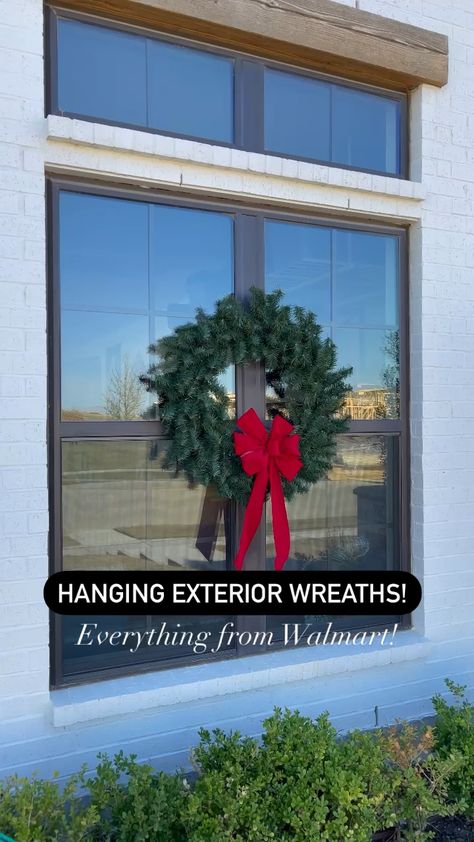 Holiday Time 36" Non-Lit … curated on LTK Wreath Exterior Windows, Outside Window Wreaths, How To Hang Wreath On Outdoor Window, Outdoor Wreaths On Fence, Outdoor Window Christmas Wreaths, Christmas Wreath Windows Exterior, Lit Wreaths For Windows Outside, Outdoor Window Wreaths Christmas, Outdoor Wreaths On Windows