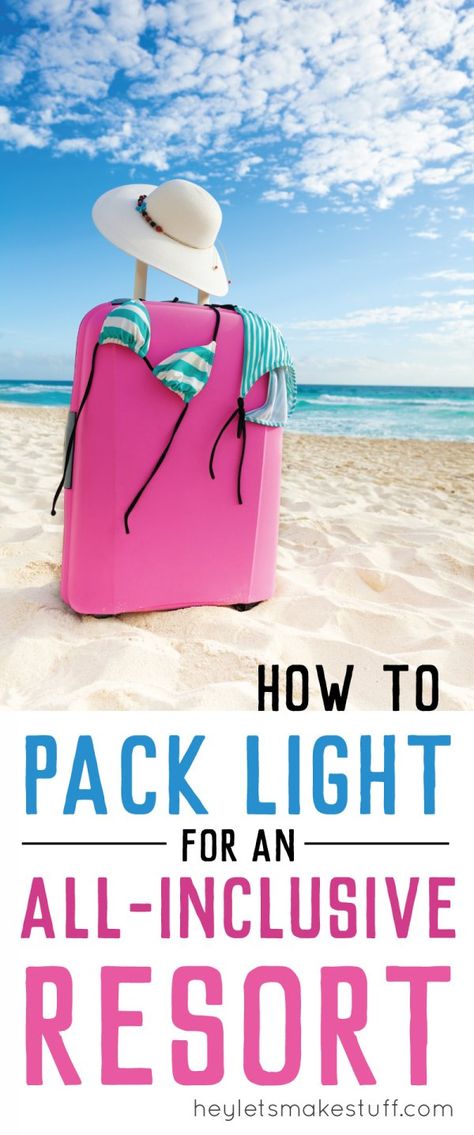 Traveling to an all-inclusive resort significantly cuts down on the amount of stuff you need to pack for a trip. Here are tips and tricks to travel light in a carry-on! Pack For A Trip, Cancun Vacation, Cancun Trip, Mexico Resorts, All Inclusive Vacations, All Inclusive Resort, Family Vacation Destinations, Mexico Vacation, Cancun Mexico