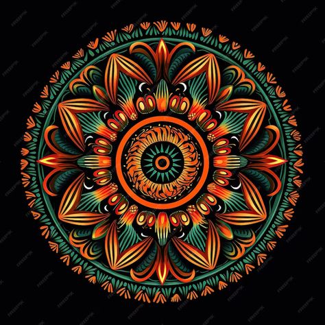 Premium AI Image | mandala africa pattern color orange and green black Africa Pattern, Green Mandala, Black Image, Orange And Green, Green And Orange, Color Orange, Orange Color, Graphic Resources, Orange