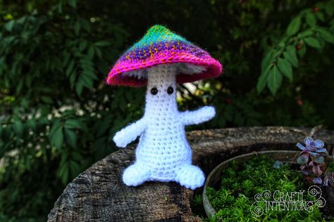 Mushroom Sprites — Crafty Intentions Mushroom Sprite, Crochet Mushroom, Crafts With Pictures, Pattern Library, Pattern Free, Worsted Weight Yarn, Crochet Patterns Amigurumi, Amigurumi Doll, Simple Patterns