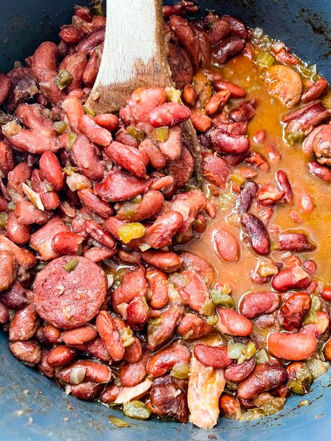 Red Beans And Sausage Recipe, Creole Red Beans And Rice Recipe, Popeyes Red Beans And Rice Recipe, Louisiana Red Beans And Rice, Louisiana Red Beans, New Orleans Red Beans, Pressure Cooker Beans, Red Bean And Rice Recipe, Red Beans Recipe