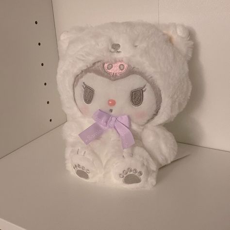 Super Cute Sanrio Kuromi Bear Plush. New With Tags! Ships Same/Next Day! Thank You. Big Kuromi Plush, Kuromi Plush Aesthetic, Sanrio Ships, Sanrio Claw Machine, Purple Plushies, Kuromi Merch, Kuromi Bedroom, Cutest Plushies, Sanrio Dress