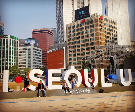 I SEOUL U (City Hall Square), Seoul, South Korea Twtr Header, I Seoul U, Korea Photography, South Korea Photography, Seoul Travel, South Korea Seoul, South Korea Travel, Korea Seoul, Korea Travel