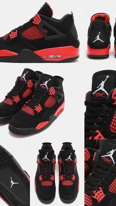 0 Footwear ideas in 2022 Jordans Air Force, Air Jordan 4 Red Thunder, Nike Blazer Outfit, Jordan 4 Red Thunder, Jordan 4 Red, Red Thunder, Shoes Wallpaper, Jordan Retro 4, White Nike Shoes