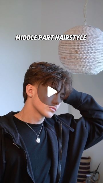 Elijah Forcier on Instagram: "Middle Part Hairstyle Tutorial ✨  What hairstyle should I do next ? Let me know down in the comments ⬇️ . . . . #hairstyle #haircut #hairtutorial #hairtrends #hairtransformation #barber #hair #hairideas" Mens Hairstyle Wavy Hair, Best Haircuts For Wavy Hair Men, Man Middle Part Hair, Medium Middle Part Hair Men, Men Middle Part Haircut, Middle Part Fringe Men, 90s Middle Part Hair Guys, How To Do A Middle Part, Boys Haircut Middle Part