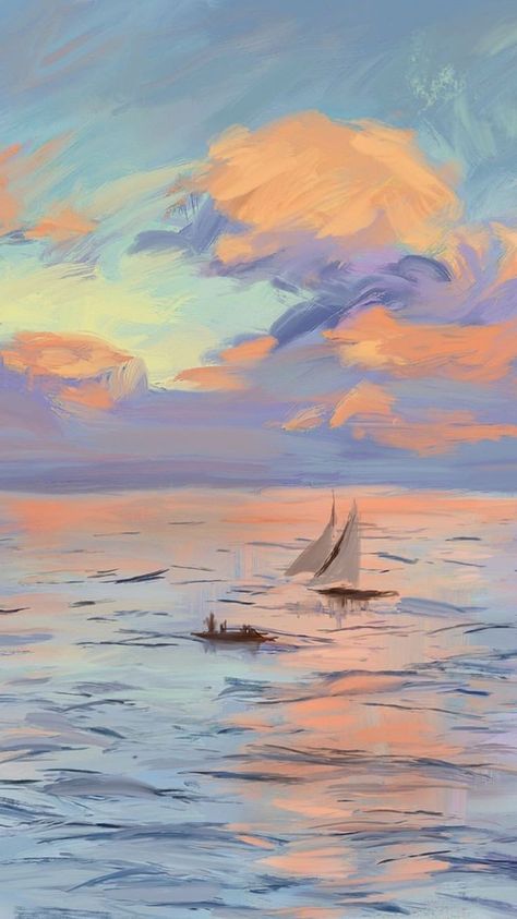 :) ~ Calm Paintings, Aesthetic Painting, Painting Wallpaper, Ethereal Art, Art Inspiration Painting, Dreamy Art, Painting Art Projects, Scenery Wallpaper, Aesthetic Art