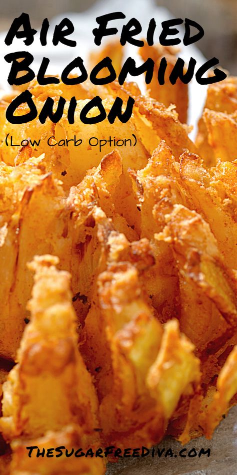 Fried Blooming Onion, Blooming Onion Recipes, Air Fryer Recipes Snacks, Blooming Onion, Air Fryer Cooking Times, Air Fried Food, Air Fryer Oven Recipes, Air Fry Recipes, Air Fryer Dinner Recipes