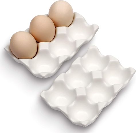 Classic shaped, simple and elegant design, matte frosted texture surface with smooth and exquisite glaze, no matter what food is the container can make the finishing point Restaurant Fridge, Ceramic Egg, Egg Crates, Egg Tray, Farm Eggs, Fridge Storage, Egg Storage, Kitchen Refrigerator, Ceramic Bisque