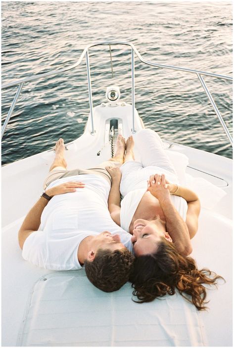 Engagement Session on a Boat in Destin Boat Engagement Photos, Boat Engagement, Boat Photos, New Orleans Elopement, Engagement Inspo, Wedding Vision, Destin Florida, On A Boat, Coastal Wedding