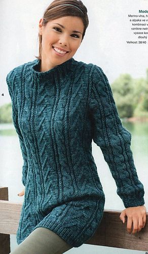 Ravelry: # 04 Cable Sweater pattern by Sabrina/Sandra team designers Cable Sweater Pattern, Crochet Jumper Pattern, Cable Knit Sweater Pattern, Cable Knitting Patterns, Jumper Knitting Pattern, Cable Knitting, Aran Sweater, Vogue Knitting, Knitted Tops