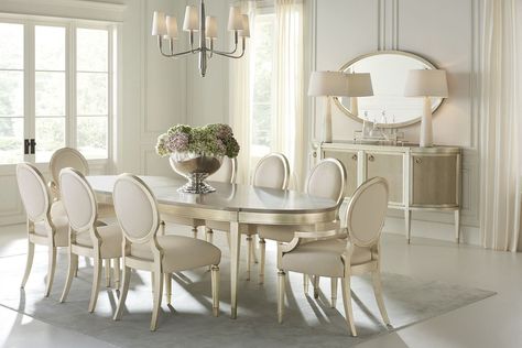 Caracole dining room table and chairs for your pristine dining room Caracole Furniture, Classic Dining Room, Set Meja Makan, Casual Dining Rooms, Tiger Maple, Casa Vintage, Furniture Classic, Luxury Dining Room, Plywood Furniture