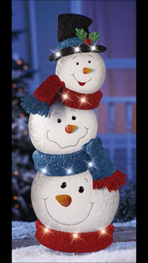 Stacked Snowmen, Snow People, Christmas Yard, Animated Christmas, Outdoor Holiday Decor, Snowman Crafts, Navidad Christmas, Noel Christmas, Christmas Deco