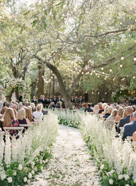 Outdoor Wedding Lighting, Wedding Flower Trends, Fairy Lights Wedding, Lights Wedding Decor, Garden Venue, Breathtaking Wedding, Wedding Aisle, Outdoor Wedding Ceremony, Charleston Wedding