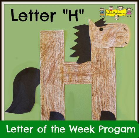 Letter "H" -Letter of the Week Program by How to Run a Home Daycare Letter H Activities, Letter H Crafts, Home Daycare Ideas, Home Day Care, Abc Crafts, Starting A Daycare, Letter Crafts, Letter Ideas, Preschool Projects