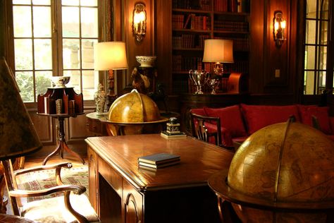 Five key pieces to bring life to a gentleman's study | The Gentleman's Journal Manly Office, Gentlemens Room, Gentlemans Room, Gentlemans Study, The Swan House, Swan House, Study Decor, Study Room Design, Office Library