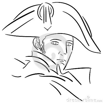 Image representing Napoleon Bonaparte. An idea that can be used in all project about history or France. Napoleon Bonaparte Drawing, History Drawings Ideas Easy, Napoleon Drawing, Napoleon Tattoo, Napoleon Hat, France Illustration, Eugene Ionesco, History Drawings, About History