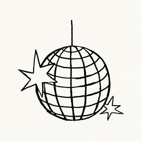 Ball Drawing, Mini Drawings, Doodle Drawings, Disco Ball, Cute Doodles, Art Exhibition, Doodle Art, Art Inspo, Art Journal