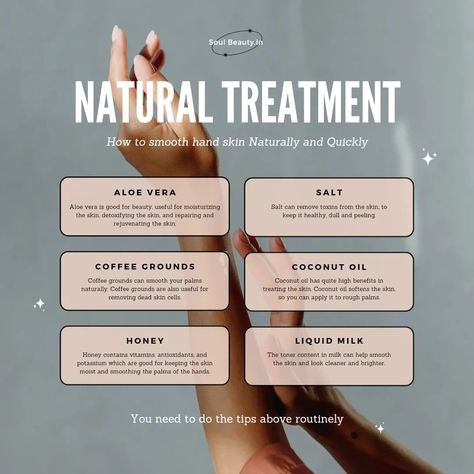 Tips for beautiful hands Home remedies #hand #beautiful #soulbeautycosmetology Home Spa Ideas, Smooth Hands, Coconut Oil Coffee, Skincare Instagram, Hand And Foot Care, Spa Ideas, Coconut Oil For Skin, Remove Toxins, Wellness Inspiration