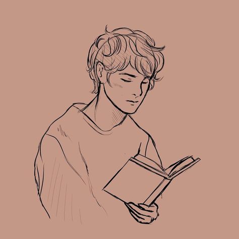 Reading Sketch Drawings, Guy Reading Book Drawing, Cute Guy Drawing Sketch, Person Reading Drawing Reference, Someone Reading A Book Drawing Reference, Quick Pencil Sketches, Boys Sketches Pencil, Person Reading A Book Drawing Reference, Drawing Reading Book