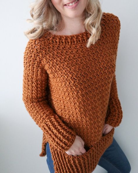 I am so excited to present the Cannelle Sweater to you -it is my latest collaboration with Furls Crochet and you’ll find this free crochet pattern on their blog. I pitched the idea for this sweater way back and was so happy to hear it got selected. It is always so exciting to be able to take a design from the drawing board and bring it back to life. This post may contain affiliate links. Read more in our disclosure policy. Cozying up by the fireThinking about fall the first thing that come Crochet Sweater With Pockets, Crochet Cashmere Sweater Pattern, Crochet Jumper Oversized, Free Crochet Pattern Sweaters, Raglan Sweater Crochet Pattern Free, Women Crochet Sweater, Lightweight Crochet Sweater Pattern, Free Crochet Patterns For Sweaters, Crochet Pullover Sweater Pattern Free