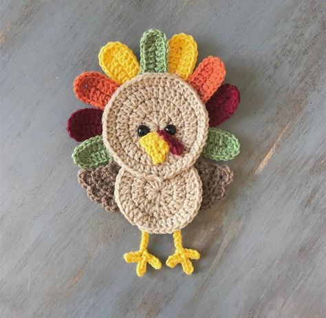 Crochet Patterns Fall, Crochet Chickens, Crochet Thanksgiving, Towel Toppers, Scarecrow Pumpkin, Appliqué Patterns, Crochet Applique Patterns Free, Crochet Appliques, Fall Crochet Patterns