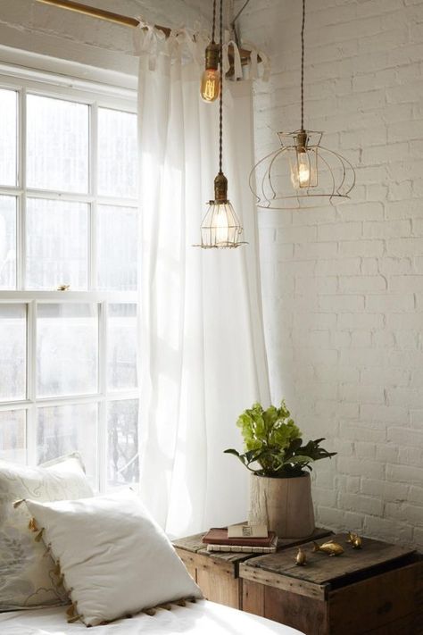 11 Affordable Ways to Add Character to Your Home - The Honeycomb Home White Brick Interior, Brick Wallpaper Living Room, Brick Bedroom, Brick Wall Living Room, White Brick Wallpaper, Brick Living Room, Painted Brick Walls, Brick Interior Wall, Brick Interior