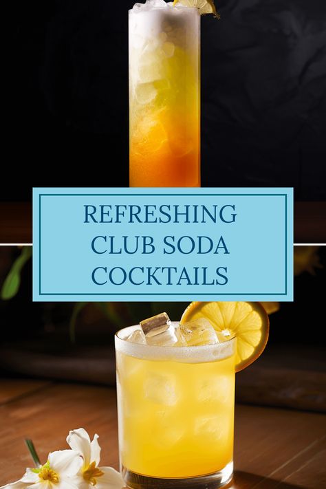 Discover quick and easy club soda cocktails like the Tom Collins and Aperol Spritz. Try out new recipes in minutes! Drinks With Club Soda, Club Soda Cocktails, Brandy Daisy, Sloe Gin Fizz, Brandy Sour, Soda Cocktails, Cucumber Cooler, Singapore Sling, Palate Cleanser