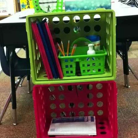 Zip-tie crates together to make an easy storage system. | 29 Clever Organization Hacks For Elementary School Teachers Teaching Organization, Classroom Storage, Classroom Organisation, Elementary School Teacher, New Classroom, Teacher Organization, Classroom Setup, Classroom Environment, Classroom Design