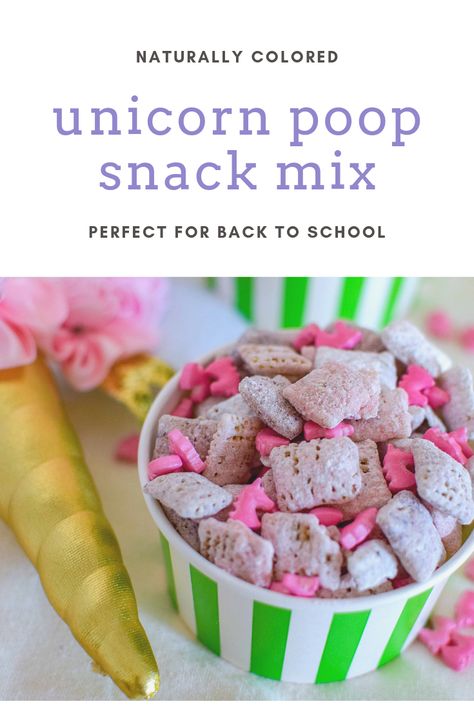 This colorful version of puppy chow is made with dried fruit and is absolutely delicious and beautiful. Add the unicorn sprinkles for extra cuteness. #beardandbaker #backtoschooltreats #unicornpoop #puppychow #unicorndessert #unicorntreats Snack Mix Recipe, Unicorn Sprinkles, Unicorn Desserts, Friends Recipes, Cereal Snacks, Recipe For Kids, Unicorn Poop, Snack Mix Recipes, Small Food Processor