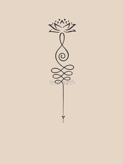 "Unalome lotus - Spiritual Lotus for Remembering to Breathe" T-shirt by imbreath | Redbubble Unalome Female Design, Breathe Symbol Tattoo Sternum, Female Lotus Tattoo, Unalome And Breathe Tattoo, Male Lotus Tattoo, Lotus Spiritual Tattoo, Female Spiritual Tattoos, Spiritual Wrist Tattoos For Women, Lotus Unalome Tattoo Design