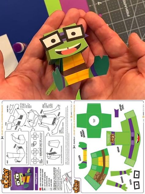 PAPERMAU: Teenage Mutant Ninja Turtles - Donatello Miniature Paper Toy by Kooky Craftables Tmnt Paper Craft, Teenage Mutant Ninja Turtles Crafts, Tmnt Crafts, Ninja Turtle Crafts, Ninja Turtles Donatello, Ninja Turtles Mutant Mayhem, Donatello Ninja Turtle, Ninja Turtle Toys, Tmnt Party