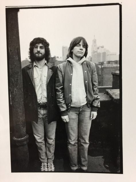 Greg Masters and Eileen Myles on roof of 437 East 12th Street, taken for promotional flyer for reading, 10 x 8 Eileen Myles, Promotional Flyers, Roof, Reading