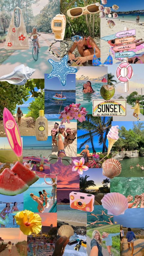 I’m so ready for summer!!! Summer Collage, Coconut Dream, Wish You Are Here, Aesthetic Collage, Beach Vibe, Summer Beach, Phone Wallpaper, Iphone Wallpaper, Hawaii