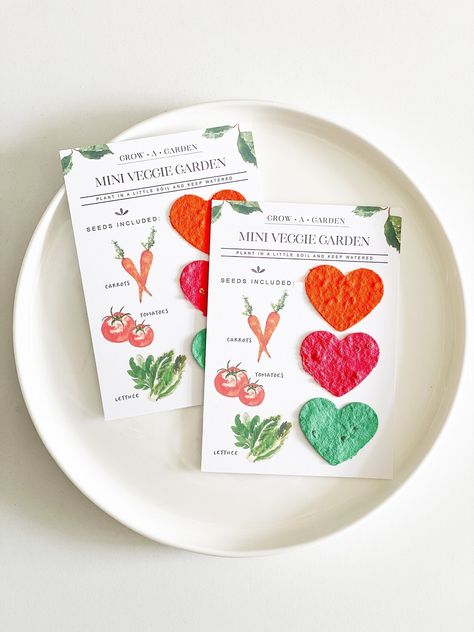 Seed Valentines, Paper Seed Cards, Seed Paper Valentines, Seed Paper Diy, Plantable Cards, Garden Carrots, Seed Paper Favors, Seeds Gifts, Paper Shape