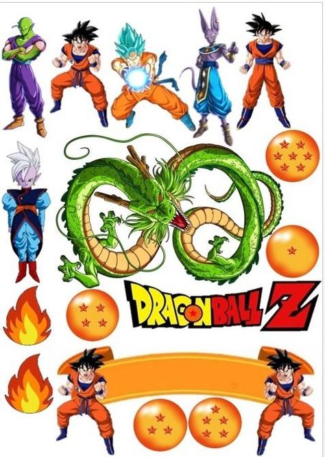 Bolo Naruto, Cake Templates, Dragon Ball Painting, Dragon Balls, Dragon Ball Gt, Super Mario, Dragon Ball Z, Birthday Decorations, Demon Slayer