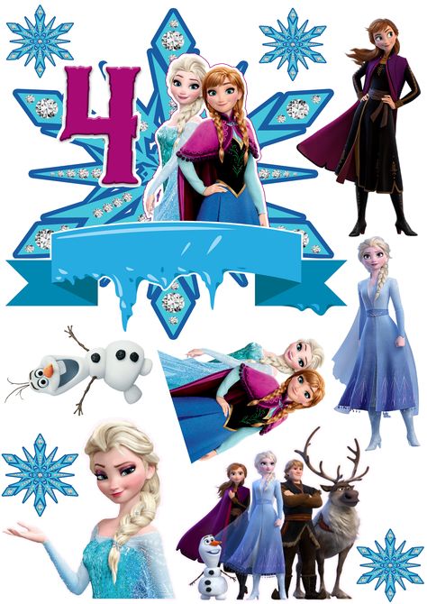 Barbie Cake Designs, Frozen Elsa Cake Topper, Frozen Party Printables, Frozen Birthday Decorations, Elsa Cake Toppers, Frozen Birthday Party Cake, Frozen Themed Birthday Cake, Fathers Day Cupcakes, Happy Birthday Clip Art